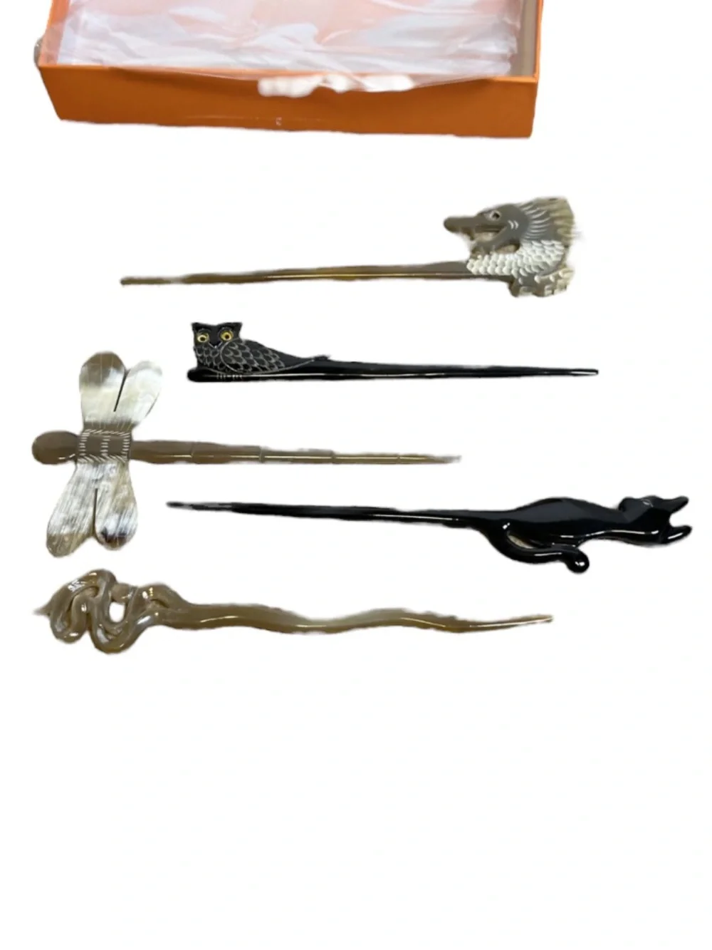 Handmade Buffalo Horn Hair Fork, Chopstick Hair Pins for Long Hair, Anti-Static